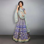Thumbnail for Jyoti Fashion Royal Blue Sequence, Dori & Zari Embroidery Tafeta Silk Lehenga Choli with Dupatta - Distacart