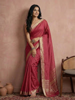 Thumbnail for Shree Shyam Fashion Maroon Cotton Saree - Distacart