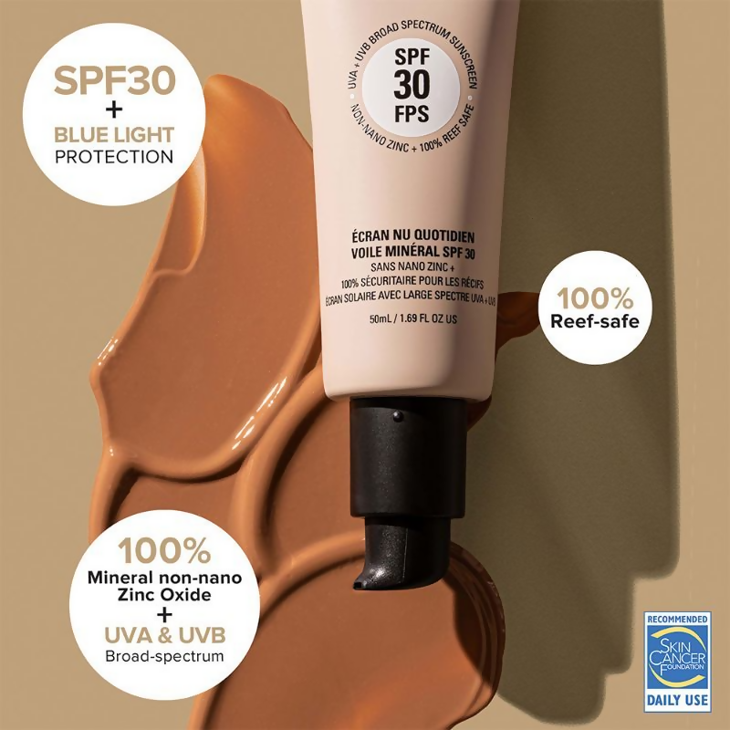 Nudestix Nudescreen Daily Mineral Veil SPF 30 Sunscreen - Warm - Distacart