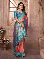 Thumbnail for Aastha Fashion Red Banarasi Tissue Silk Weaving Saree - Distacart