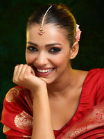 Thumbnail for Ruby Raang Gold Kundan Maang Tikka