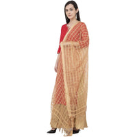Thumbnail for A R Silk Cotton square Regular Dupatta Color Dark Golden Dupatta or Chunni