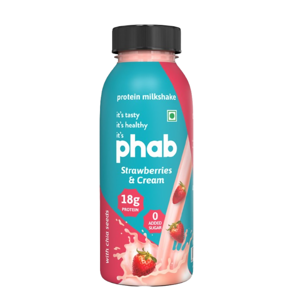 Phab Protein Milkshake With Protein Strawberries & Cream Flavour - Dista