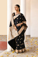 Thumbnail for Joban Fashion Black Pure Katan Pure Handloom Banarasi Silk Saree