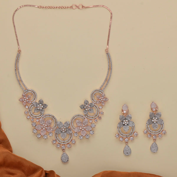 Joban Fashion Women Brass Golden White Ad Necklace Set - Distacart
