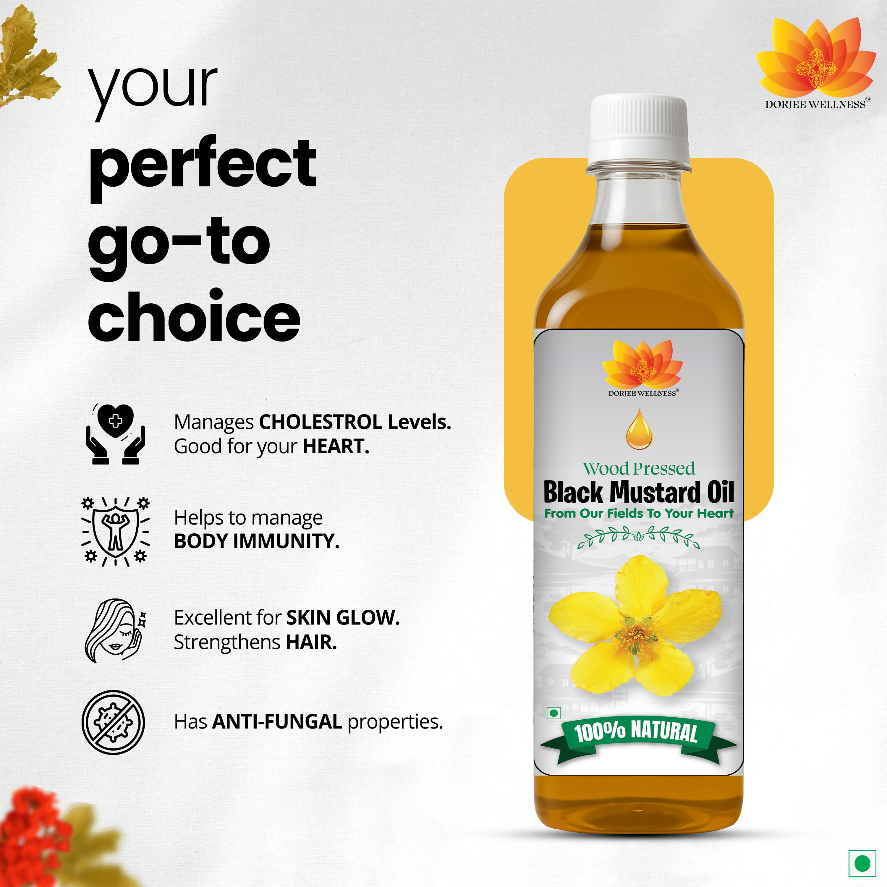 Dorjee Wellness Wood Pressed Black Mustard Oil