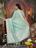 Thumbnail for Astita Organza Rama Green Saree