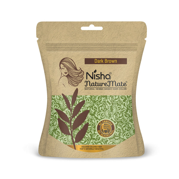 Nisha Hair Colour for Women-Dark Brown|100% Pure Henna-Based Powder - Distacart