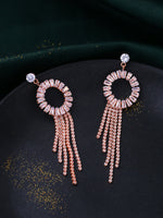 Thumbnail for NVR Women Gold Toned Contemporary Drop Earrings - Distacart