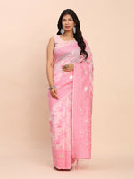 Thumbnail for Astita Linen Cotton Light Pink Saree