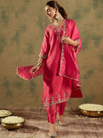 Thumbnail for Indo Era Floral Embroidered Kurta With Trousers & Dupatta