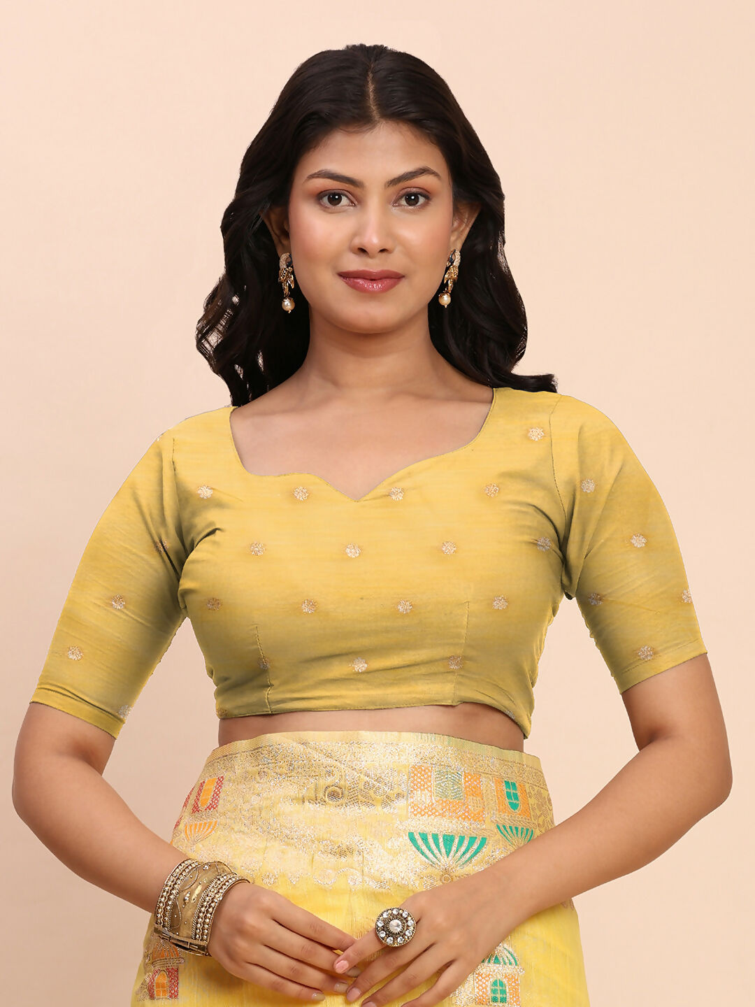 Astita Linen Cotton Yellow Saree