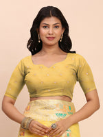 Thumbnail for Astita Linen Cotton Yellow Saree