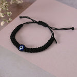 Thumbnail for NVR Men & Women Black Fabric Elasticated Bracelet - Distacart