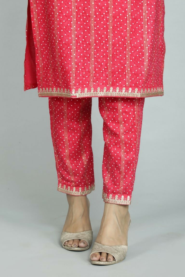 Alvano Beautiful Embroidery Print Straight Kurti with Pant and Dupatta set for Women and Girls Rayon - Distacart