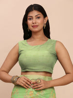 Thumbnail for Astita Linen Cotton Green Saree