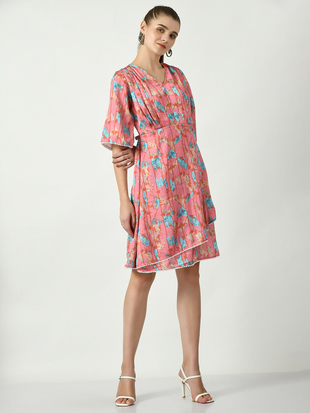 Myshka Women's Pink Printed Dress - Distacart
