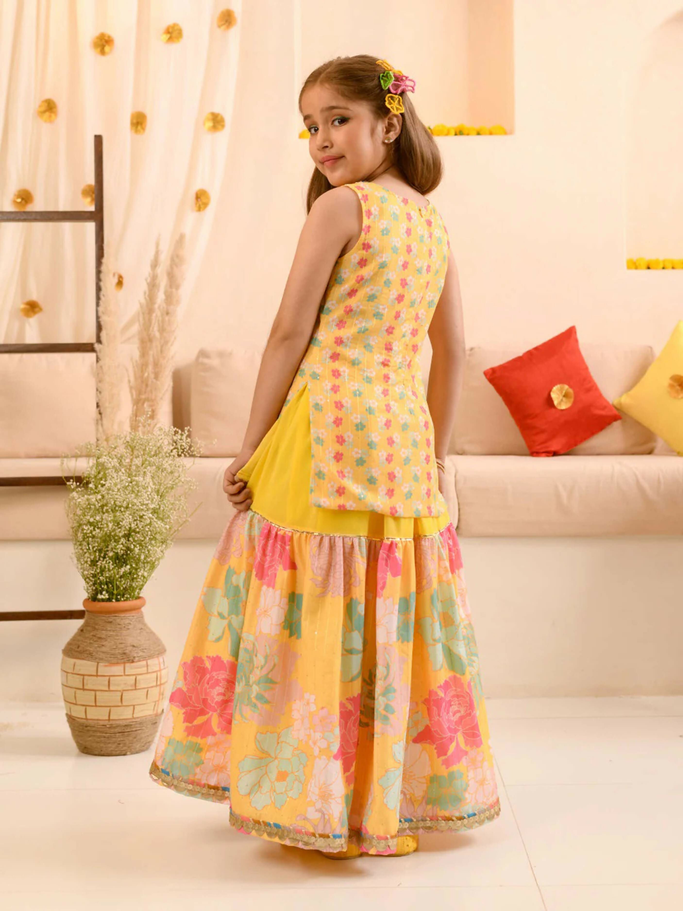 Joban Fashion Girl's Yellow Color Lehenga Choli