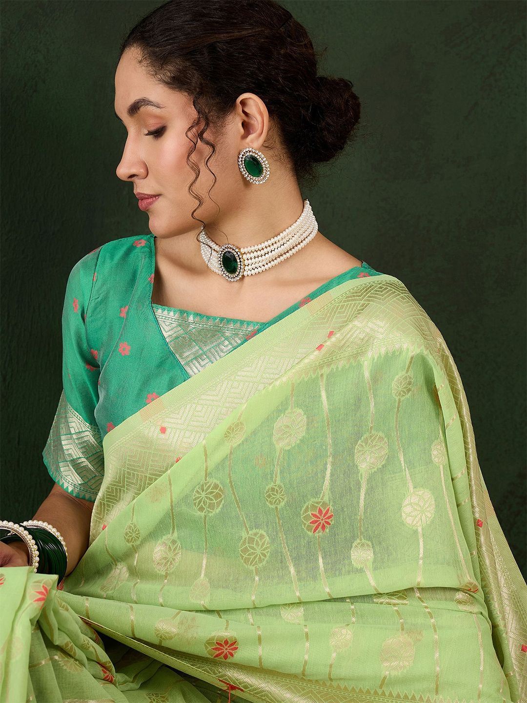 Mitera Ethnic Motifs Woven Design Zari Saree - Distacart