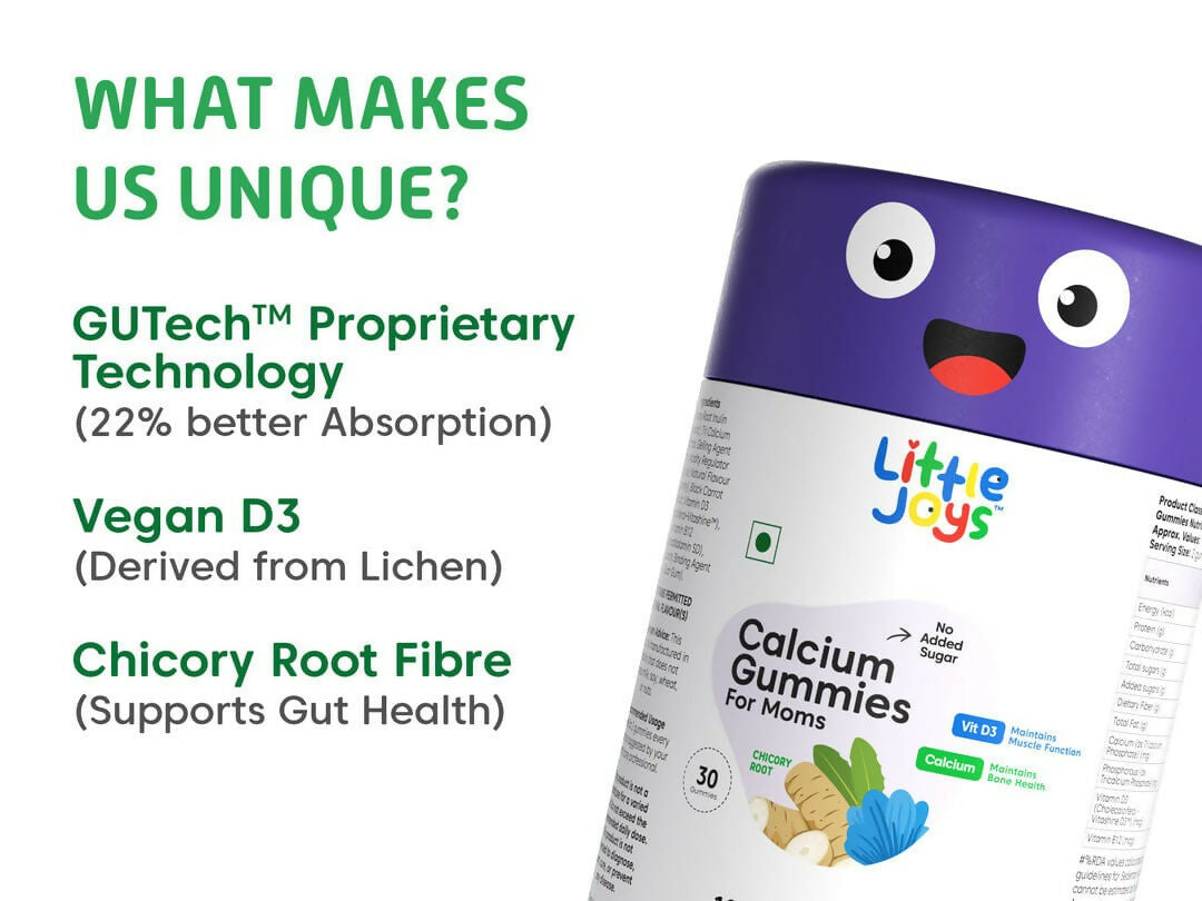 Little Joys Calcium Gummies for Moms & Kids 2+ Years Combo - Distacart