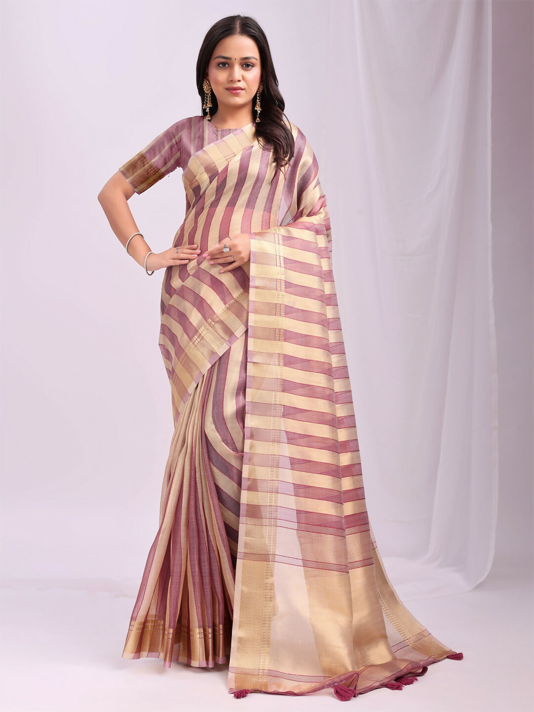Astita Organza Purple Saree