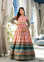 Thumbnail for Wedding Designer Multi Soft Dola Silk Anarkali suit with Dupatta - Sanj - Distacart