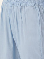 Thumbnail for Anouk Women Blue Ethnic Motifs Embroidered Panelled Pure Cotton Kurta with Trousers - Distacart