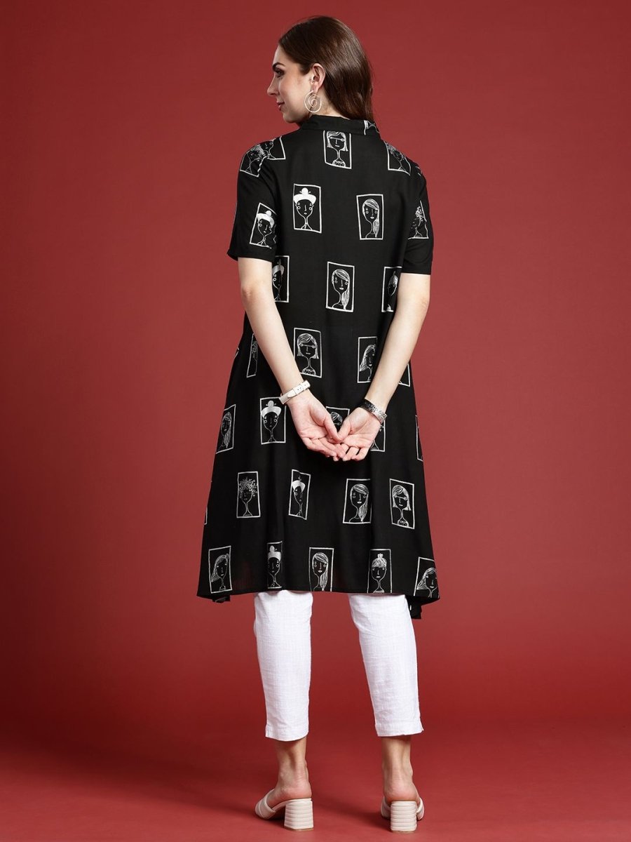 Anouk Women Tribal Print Shirt Collar Kurta - Distacart