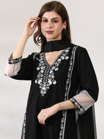 Thumbnail for Anouk Ethnic Motifs Embroidered Regular Pure Cotton Kurta With Trousers & Dupatta