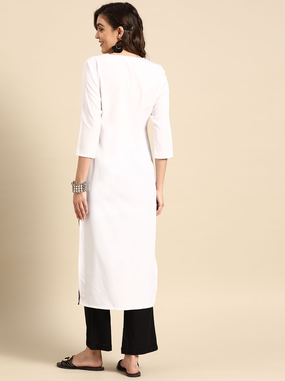 Sangria Ethnic Motifs Printed Straight Kurta - Distacart
