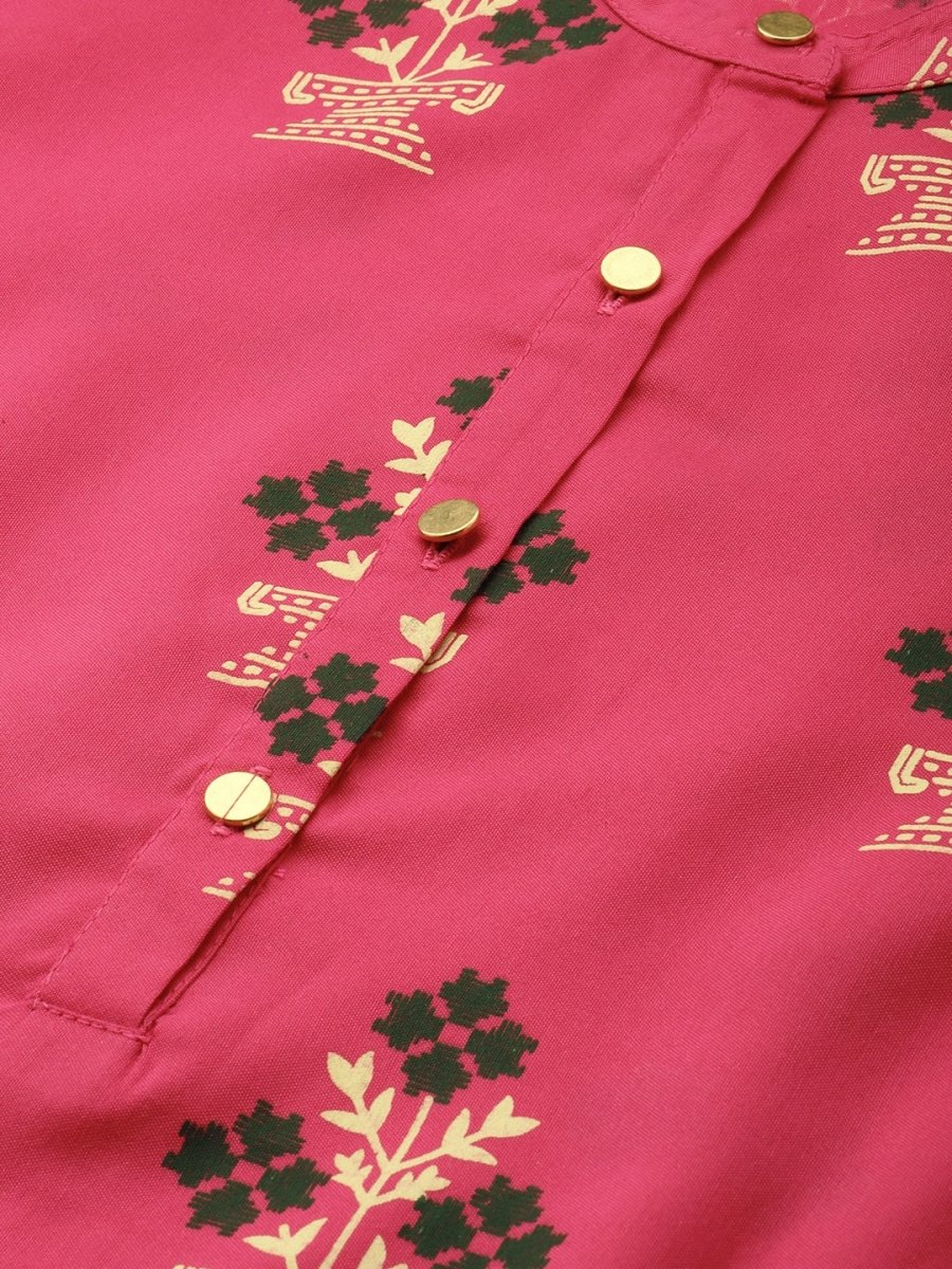 All About You Women Pink Ethnic Motifs Printed Kurta with Trousers & With Dupatta - Distacart