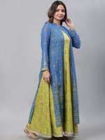 Thumbnail for AURELIA Ethnic Motifs Printed Sleeveless Maxi Ethnic Dress With A Jacket