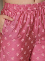 Thumbnail for Ode by House of Pataudi Floral Printed Regular Kurta with Trousers - Distacart