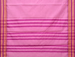 Thumbnail for Baby Pink and Pink Bamboo Cotton Plain Saree with Strips Pallu Design No Blouse - Global Threads - Distacart