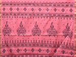 Thumbnail for Baby Pink Khadi Cotton Handloom Saree with Buta and One Side Border Design - Global Threads - Distacart