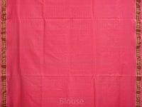 Thumbnail for Baby Pink Khadi Cotton Handloom Saree with Doby Border and Zari Strips Pallu Design - Global Threads - Distacart