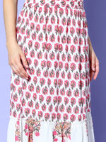 Thumbnail for All About You Women White Floral Printed Regular Gotta Patti Pure Cotton Kurta with Skirt & With Dupatta - Distacart