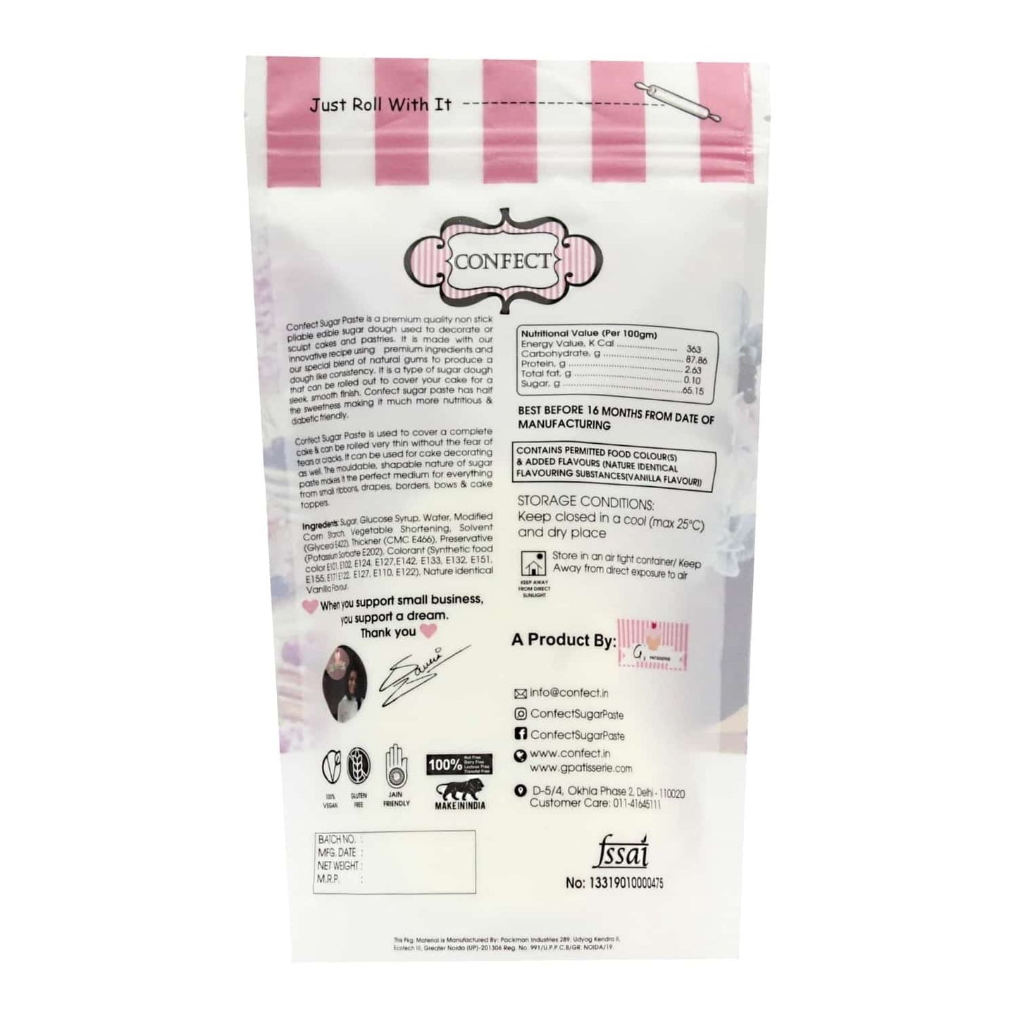 confect burgundy nutritional sugarpaste 250 gms