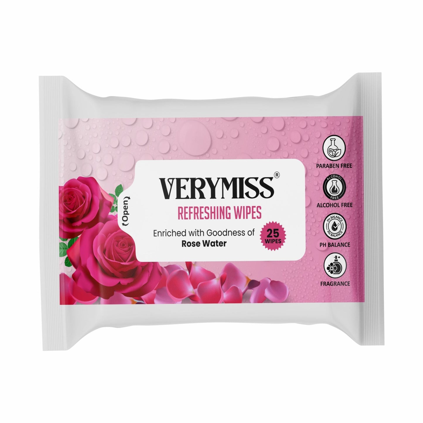 VERYMISS Rose Refreshing Face Wipes - Distacart