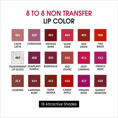 VERYMISS 8 To 8 Non Transfer Lip Color - 405 Red Oxide - Distacart