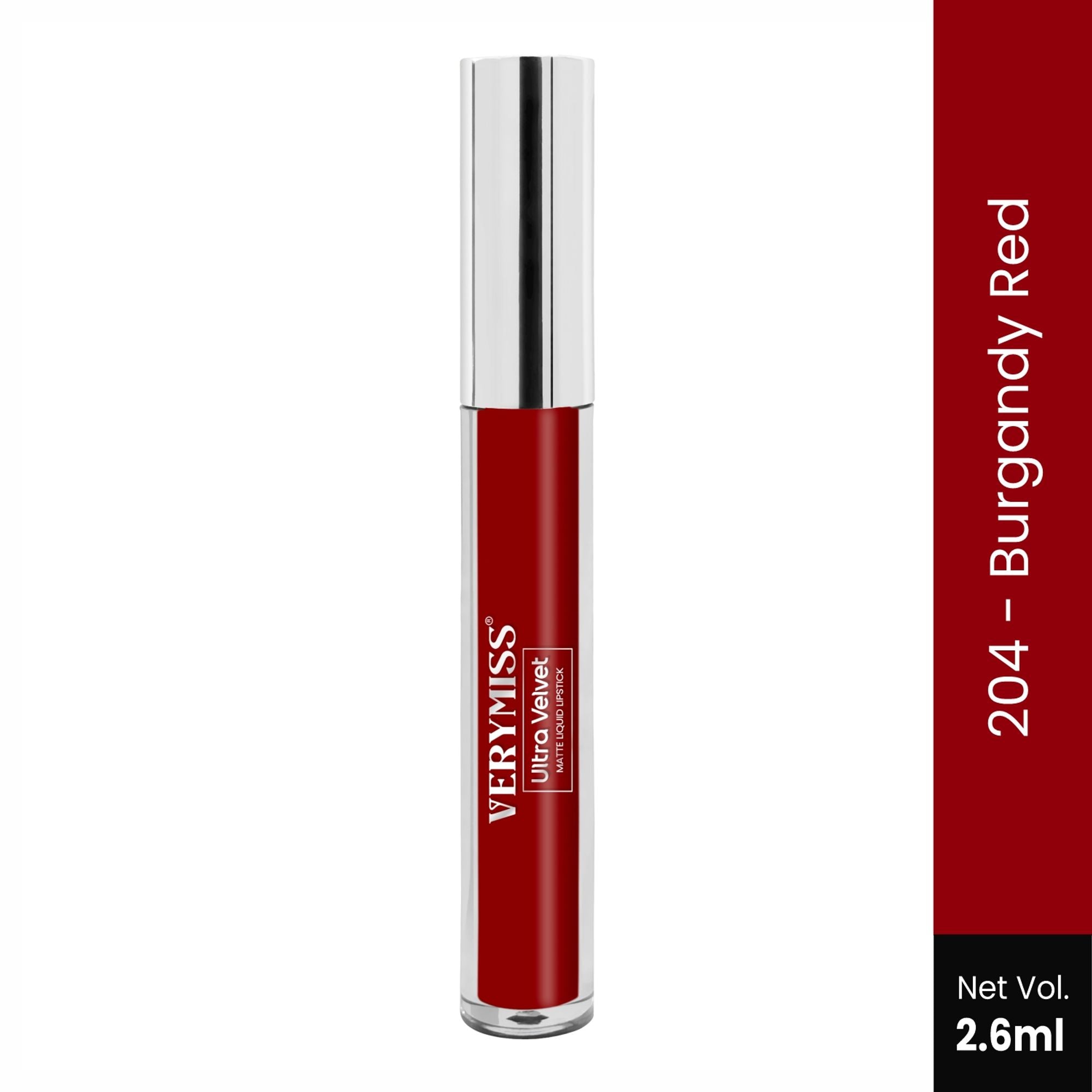 VERYMISS Ultra Velvet Matte Liquid Lipstick - 204 Burgandy Red
