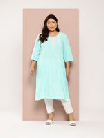 Thumbnail for Sztori Plus Size Ethnic Motifs Printed Kurta