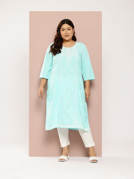 Sztori Plus Size Ethnic Motifs Printed Kurta