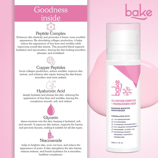Bake Super Glow+ Glazed Peptide Barrier Repair Moisturizer