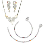 Thumbnail for AanyaCentric Gold-plated Mangalsutra Pendant Earring Set & Silver Plated Anklet - Distacart