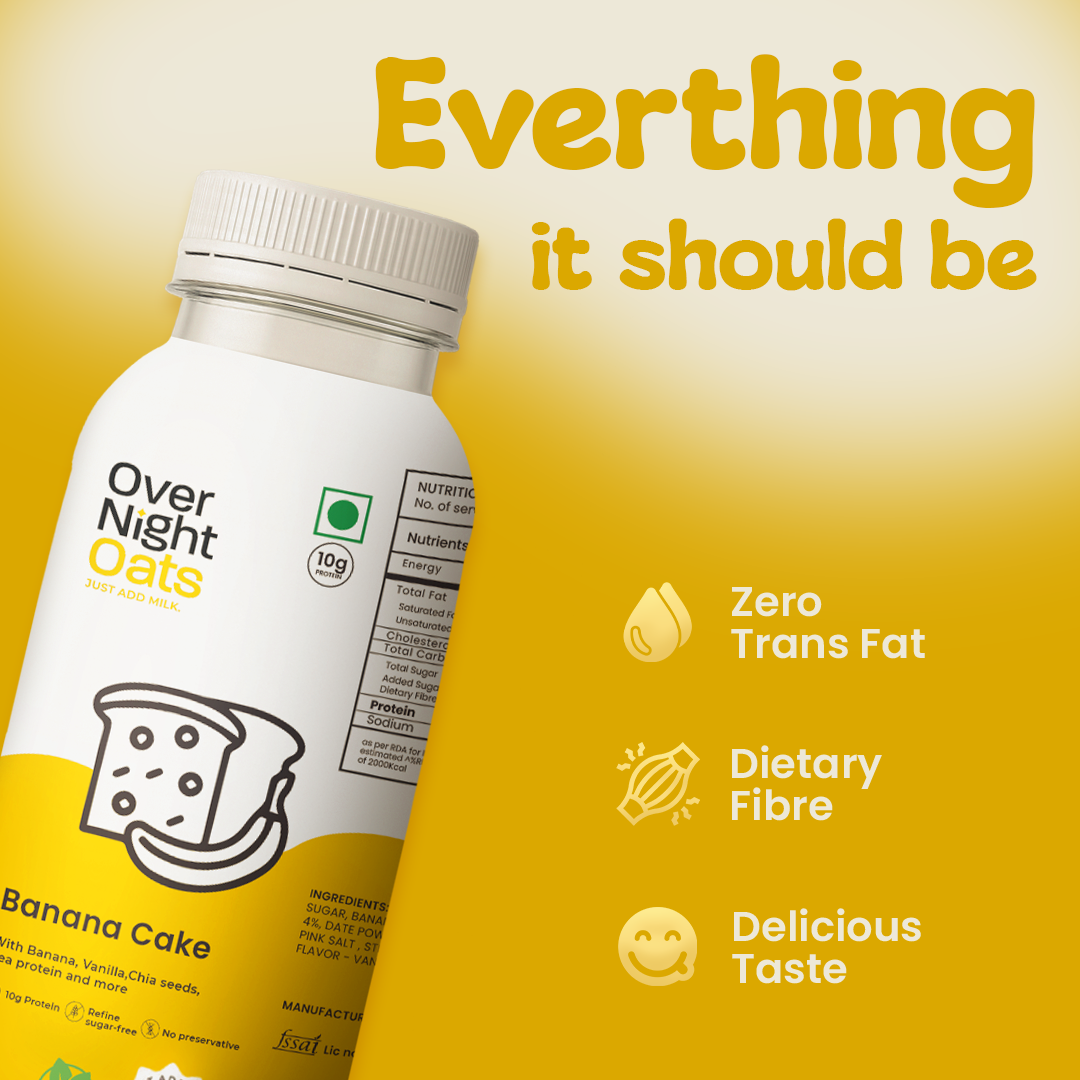 OverNightOats Vegan Banana Cake Oatmeal