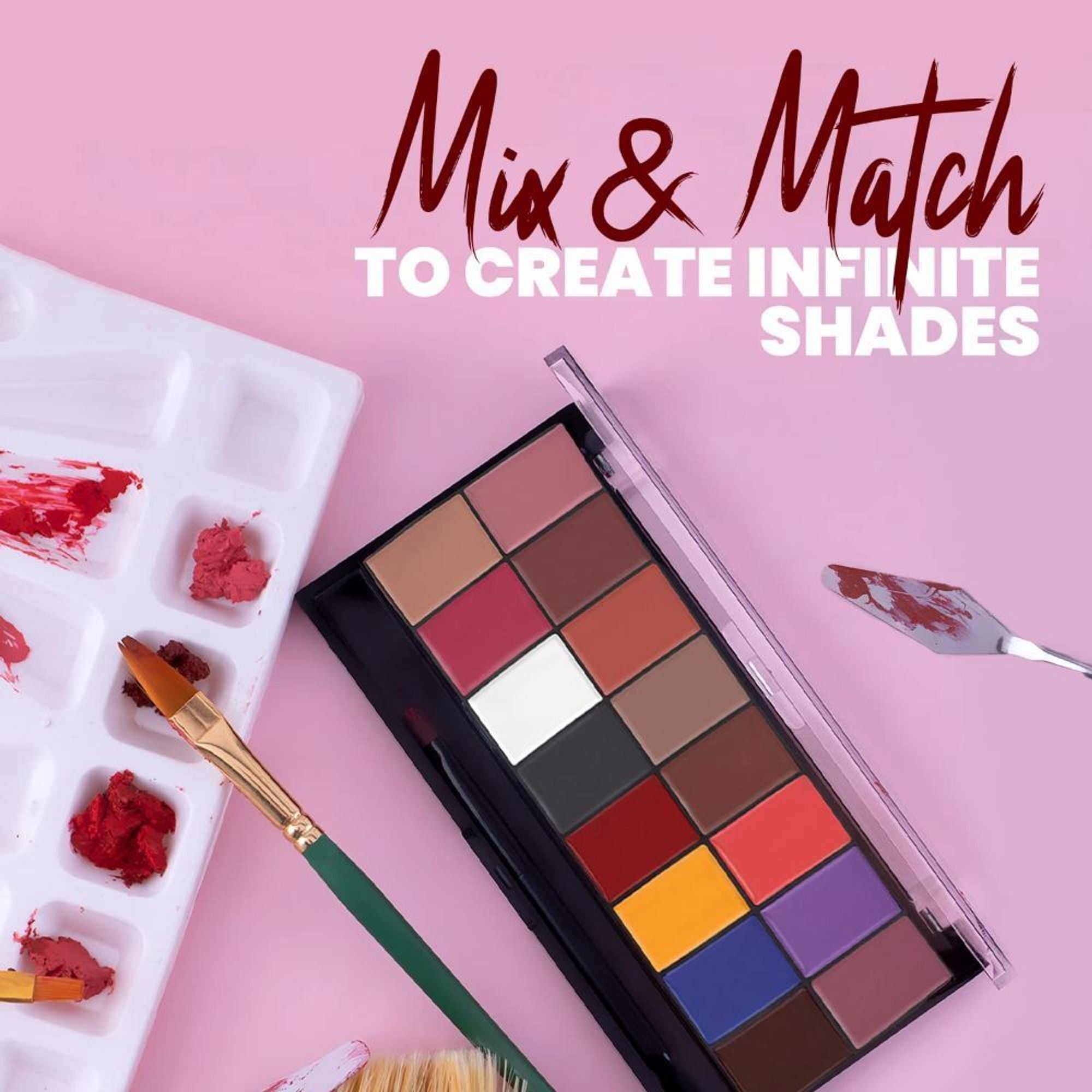 MARS Cosmetics Infinity Lip Palette with Spatula cum Applicator - 02 Multicolor