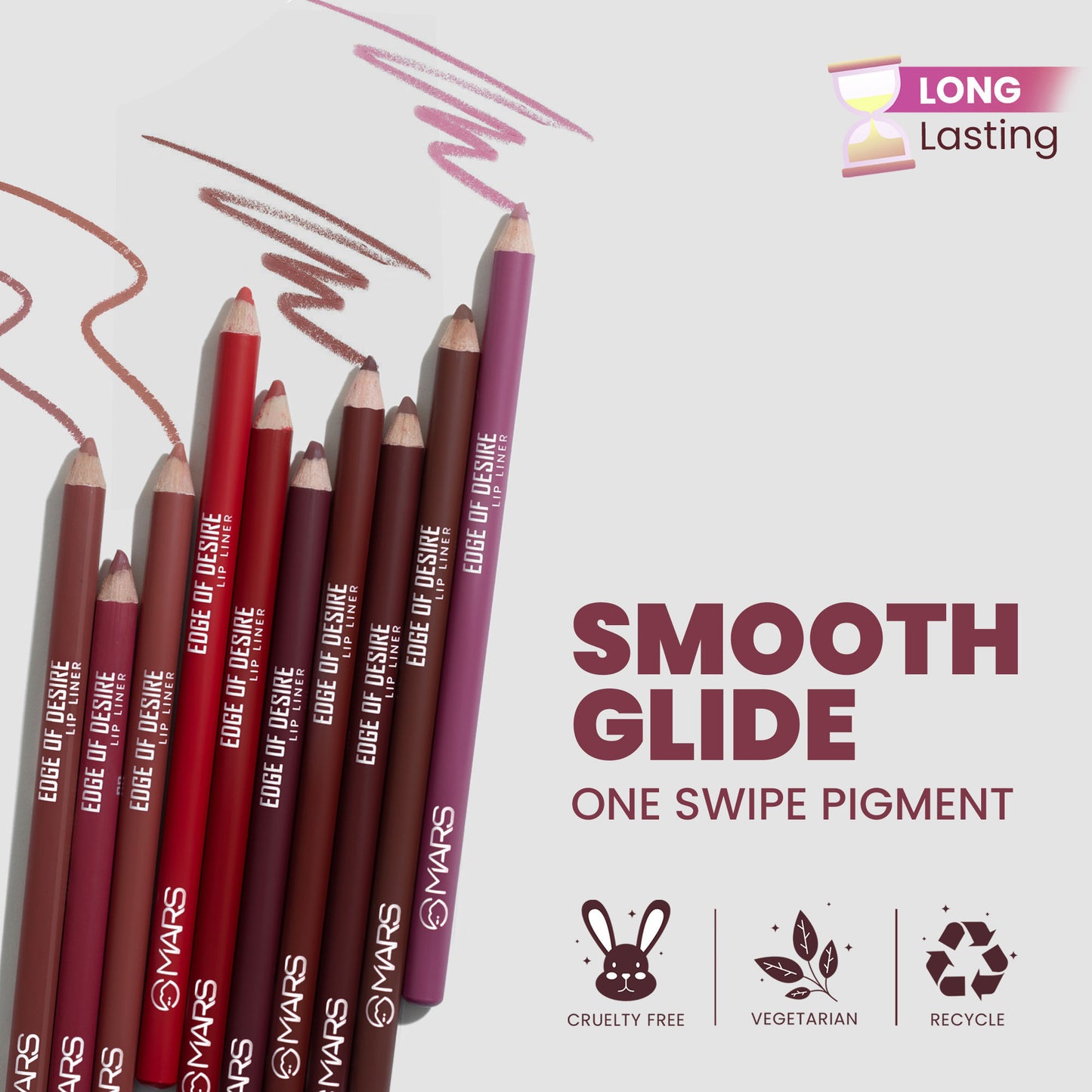MARS Cosmetics Matte Lip Liner Pack of 10 - Set B - Distacart