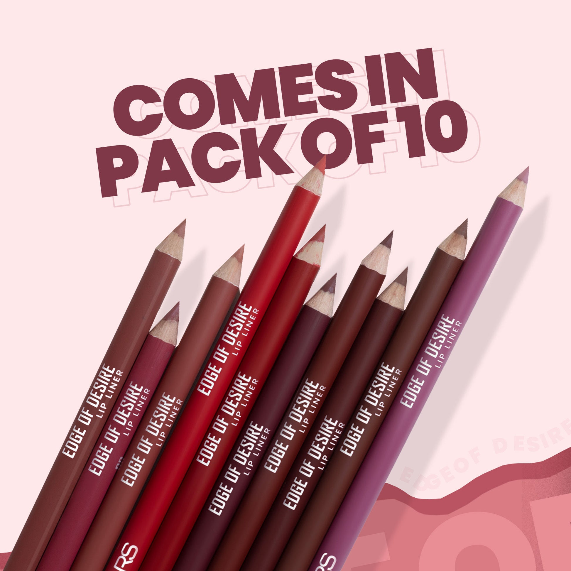 MARS Cosmetics Matte Lip Liner Pack of 10 - Set B - Distacart