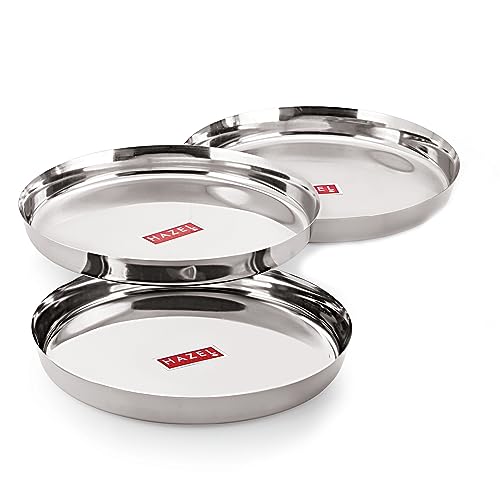 HAZEL Stainless Steel Plates Set 25.5 cm